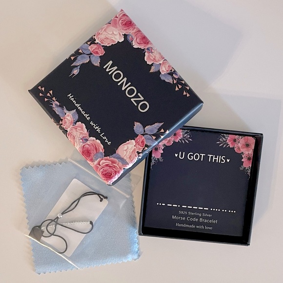 Sterling Silver Morse Code Bracelet - Picture 2 of 3